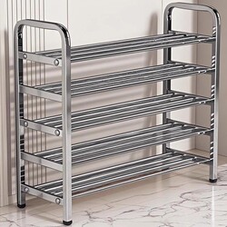 Stainless Steel Shoe Rack for Home Entrance, Multi-Layer, Sturdy and Durable, Narrow and Compact, Suitable for Indoor Dormitory, Simple Shoe Storage Cabinet