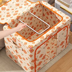 Large Capacity Storage Box, Extra-Large Oxford Cloth Household Organizer, Foldable Bag Basket Box, Storage Solution for Wardrobe