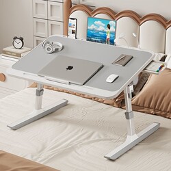 Adjustable Height Folding Bed Table for Dormitory Students, Writing Desk, Study Table, Home Use, Height-Adjustable Stand, Bedroom Floor Table, Bay Window Lazy Laptop Table, Office Small Desk Board