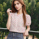 Summer thin fashion polka dot printed puff sleeve short-sleeved shirt for women in summer new breathable small fresh top