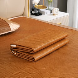 Summer Rattan Mat, Ice Silk Mat, Three-Piece Set, Summer Single Student Dormitory, Winter and Summer Dual-Use Straw Mat, Air-Conditioned Soft Mat