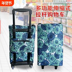 Folding Portable Shopping Cart for Groceries, Home Use, Elderly, Supermarket, and Luggage