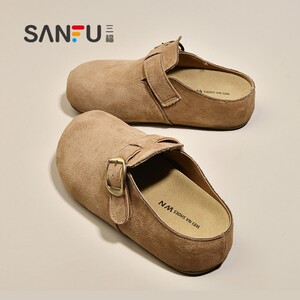 
Sanfu inner heightening thick-soled Birkenstock slippers for women 2026 new spring and summer slippers lazy one-leg toe-cap half slippers