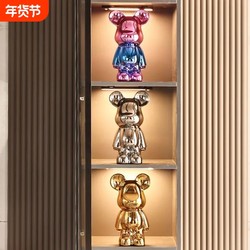 Trendy Electroplated Violent Bear Figurine Set for Modern Living Room Tv Cabinet, Light Luxury Sideboard Decoration
