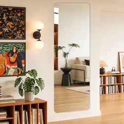 Wardrobe Soft Mirror, Wall-Mounted Self-Adhesive Full-Length Mirror, Dressing Mirror, Built-In Invisible Acrylic High-Definition Fitting Mirror for Home Use