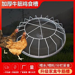 Extra-Thick Household Chicken Feeding Trough, Automatic Feeder for Chickens, Ducks, and Geese, Round High-Pressure Stainless Steel Feeding Basin
