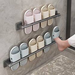 Bathroom Slipper Rack, No-Drill Wall-Mounted Shoe Storage Organizer, Toilet Wall-Mounted Suction Cup