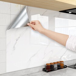 Kitchen Oil-Proof Stickers, Fire-Resistant, High-Temperature Resistant, Thickened, Self-Adhesive, Waterproof, Oil-Smoke Resistant Wall Stickers for Wall Tiles