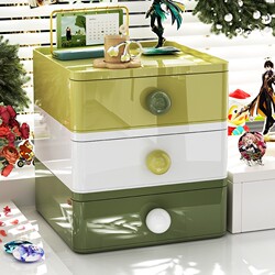 Desktop Storage Box Drawer-Style Organizer for Desk Office Miscellaneous Items Stationery Cosmetics Storage Rack Dormitory Dopamine