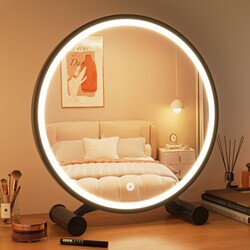 Smart Led Mirror Makeup Mirror Desktop with Lights for Girls' Bedroom Dressing Table Mirror Dormitory Ins Beauty Mirror