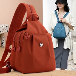 Women's Backpack 2025 Fashion Chest Bag Casual Versatile Women's Double Shoulder Bag Red Oxford Cloth Single Shoulder Handbag for Travel