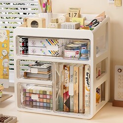 Desktop Storage Box, Stationery Drawer-Type Storage Cabinet, Office Desk, Skin Care Product Storage Box, Storage Ornaments, Layered Storage