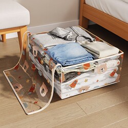 Clothing and Quilt Storage Bags, Transparent Thickened Quilt Bags for Moving, Large Capacity Dustproof Bags, Waterproof and Moisture-Proof