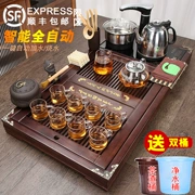 Khay trà gỗ nguyên khối, bộ ấm trà, ấm đun nước hoàn toàn tự động gia đình, bộ bàn trà Kung Fu hoàn chỉnh, biển trà đơn giản