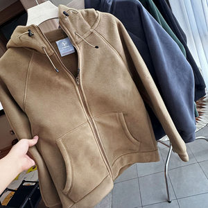 
Heavy 620g! Thick and warm! Winter wear double-sided fleece hooded jacket for couples autumn and winter sweatshirt
