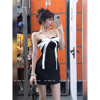 Slightly fat girl lady style sexy tube top dress