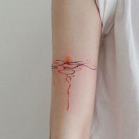 Abstract Line Ocean Sunset Tattoo Stickers | Waterproof & Long-Lasting Female Ins Wind Sun Day Design