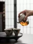 bộ ấm trà tử sa du lịch Xiaoyuan gặp Kuai Ke Cup, một bình, ba cốc, bộ trà Kung Fu vẽ tay di động, bộ trà nhỏ, ngoài trời bộ ấm trà du lịch bộ ấm pha trà du lịch 