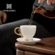 chén sứ có nắp đậy Xiaoyuan gặp bộ trà Kung Fu sứ trắng cao cấp vàng 18K tách trà đơn có tay cầm và tách trà không nóng chén bát sứ giá rẻ chén gốm xưa 