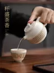 chén dĩa trắng Xiaoyuan Đáp Ứng Trái Tim Kinh Ru Lò Trà Kung Fu Trà Bộ Trà Cốc Đơn Có Thể Nâng Cao Chia gốm Master Cup chén sứ đen chén sứ đẹp 