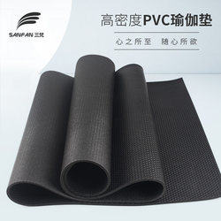 Sanfan High-Density Black Rubber Mat High-Temperature Yoga Mat Pvc Black Mat Durable Sports Fitness Floor Mat Non-Slip Yoga Mat