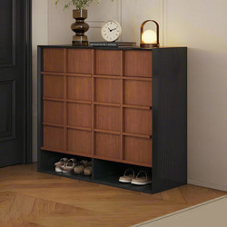 Solid Wood Shoe Cabinet for Home Entrance, Integrated Wall-Mounted Storage Cabinet, Antique-Style Shoe Rack and Storage Cabinet