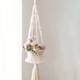 ins Nordic cotton rope woven flower basket potted green plant fruit hanging basket home gardening decoration mesh bag aerial pendant