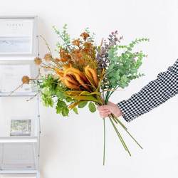Single branch simulated plant green plants fake flowers simulated flowers artificial flowers bouquet flower material accessories bionic flowers customization
