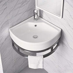 Mini Triangular Washbasin Simple Small Bathroom Washbasin for Home Use in Small Apartments Wall-Mounted Corner Ceramic Basin