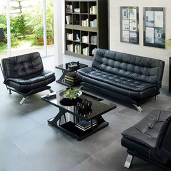 Office Sofa Bed, Simple and Modern, Foldable Three-Seater, Business Office Reception Room, Coffee Table Combination Set