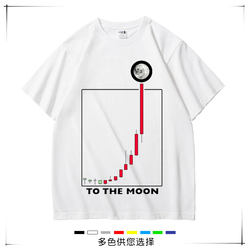 Stock涨停板 T-Shirt Short-Sleeved Pure Cotton Thin T-Shirt Round Neck Trendy Investor Cultural Shirt Bull Market Pattern Clothing