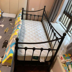 Nordic Style Wrought Iron Widened Bed, Splicing Bed, Children's Bed, Baby Bed, Princess Bed, Sofa Bed, Single Bed with High Guardrail