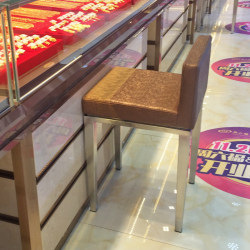Light Luxury Stainless Steel Eye Shop Mobile Phone Shop Gold Shop Stool Jewelry Store Special High Chair Backrest Bar Chair