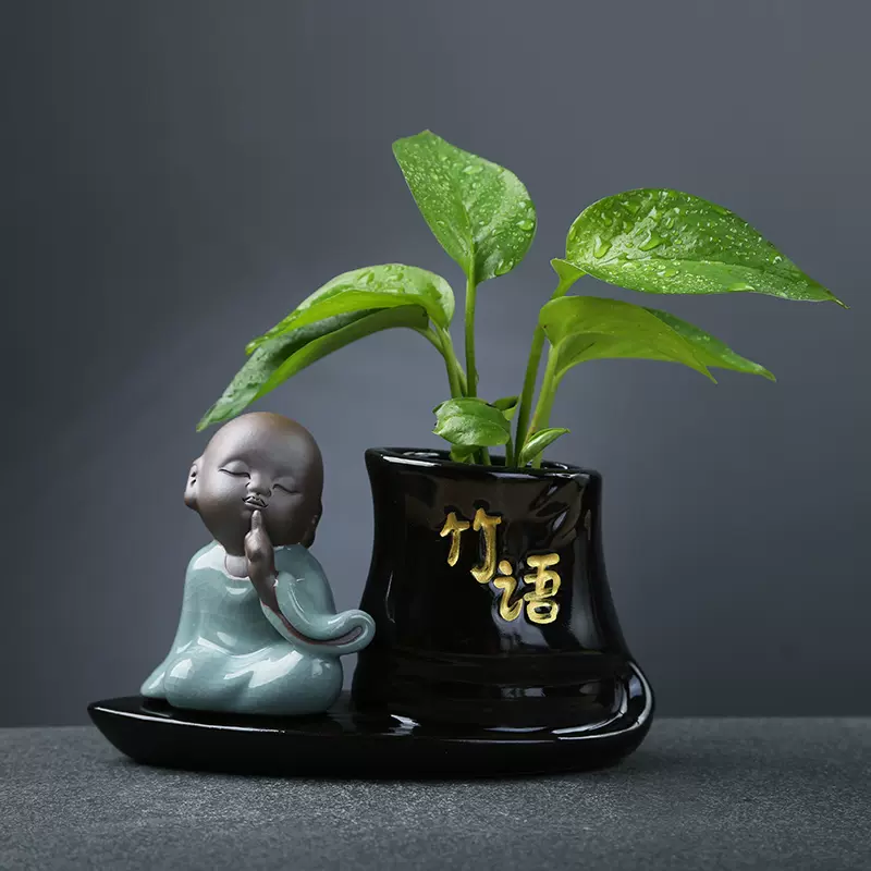 现代简约创意水培玻璃透明花瓶摆件办公室客厅桌面中式装饰品器皿