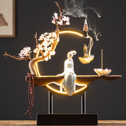 Shou Tao Ren New Chinese Style Lighting Incense Burner Creative Home Decor for Living Room, Entrance, Desktop, and Home Decoration