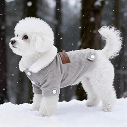 Dog Clothes for Autumn and Winter, Fleece-Lined Warm Vest for Bichon, Teddy, Pomeranian, Small Dogs, Pet Cats, Cotton Coat to Prevent Shedding