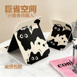 Cute Foldable Small Mirror, Special for Student Dormitories, Portable Makeup Mirror for Office Workstations and Desktops