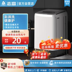 Zhigao Washing Machine 8/10/ 12kg Household Fully Automatic Small Pulsator Washing and Drying Machine for Rental Apartments and Dormitories, Antibacterial
