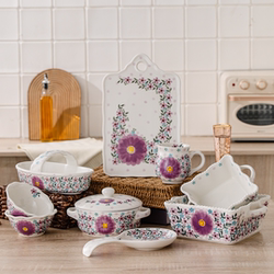 European-style home hand-painted underglaze dining tableware set