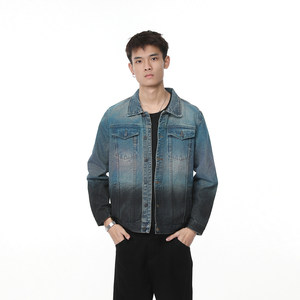 Voguo Relay original gradient color casual denim jacket, fashionable and versatile denim jacket for men and women