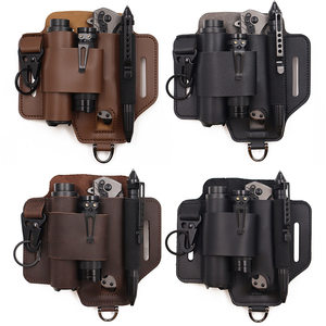 
Cross-border Same Spot EDC Tactical Tool Leather Cover Wild Survival Storage Bag Outdoor Flashlight Cover Knife Cover