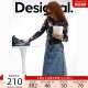 Desigual denim A-line LOGO love asymmetrical print midi-length skirt for women
