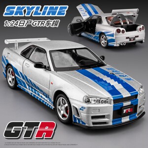 
Nissan gtr alloy car imitates real alloy Nissan R34 sports car children's toy racing boy car model