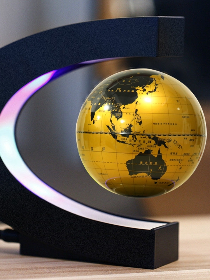 磁悬浮地球仪自转发光欧式办公室桌面摆件