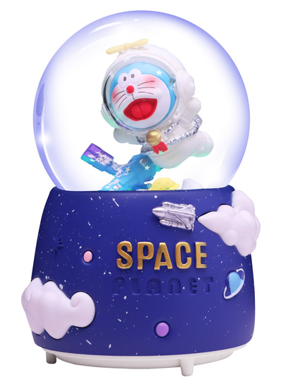 ドラえもん クリスタルフィギュア ドラえもん クリスタルボール ミュージックボックス - 光る