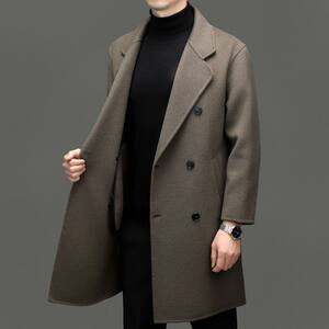 
New autumn and winter woolen suit coats for men, medium-length loose woolen large size coats, trendy Korean style casual windbreakers