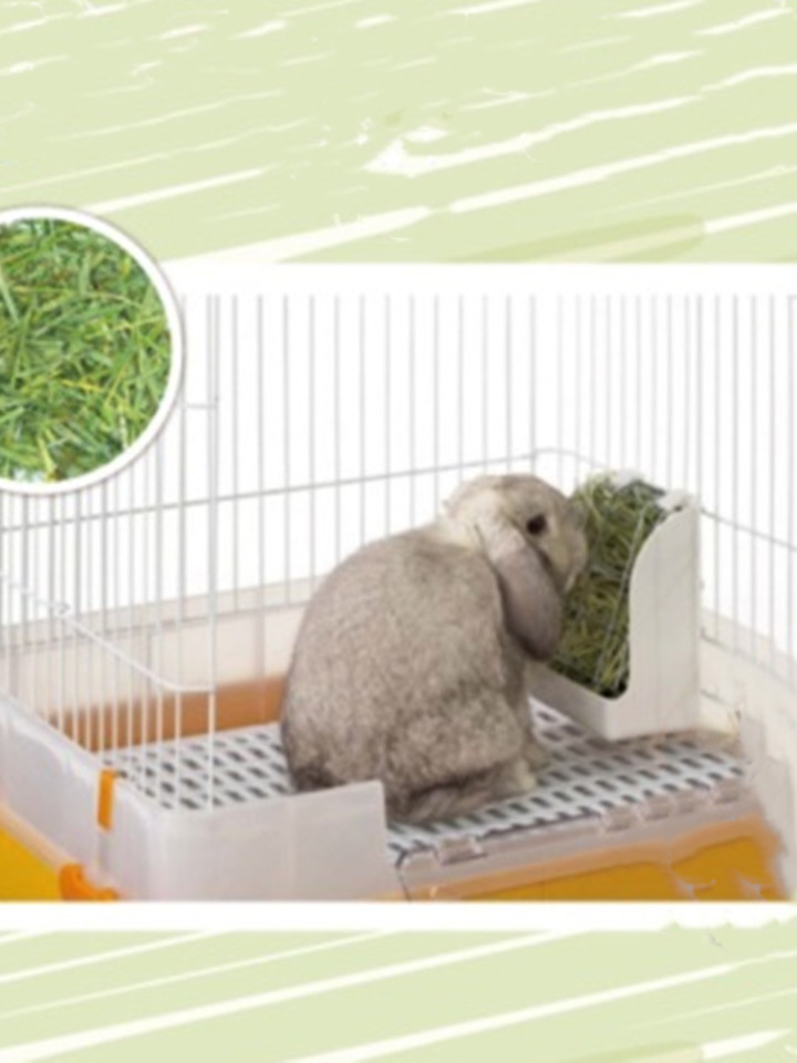 兔爸哥家日本马卡草架固定式草兔龙猫盆