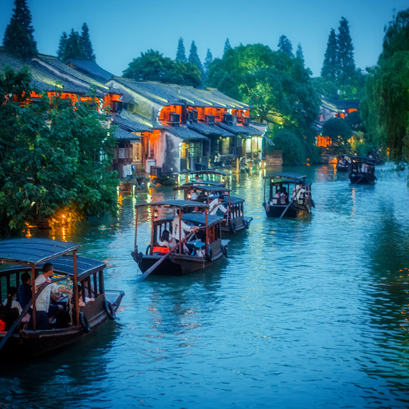 苏沪杭5天4晚纯玩半自由行桐乡乌镇西栅杭州西湖苏州寒山寺外滩