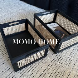 Rattan Solid Wood Storage Basket Desktop Storage Basket Snack Box Miscellaneous Items Cosmetics Storage Basket Storage Organizer Storage Box