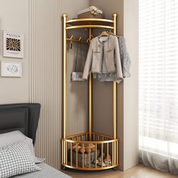 Corner Clothes Rack, Floor-Standing, for Bedroom Use, Household Clothes Hanger, Corner Clothes Rack, Simple Clothes Drying Rack, Light Luxury Coat Rack